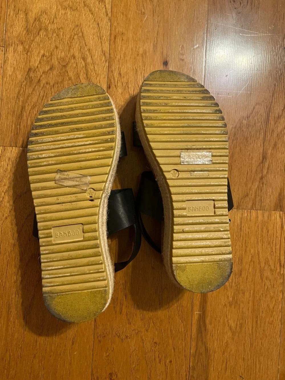Bamboo black espadrille sandals